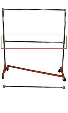 Additional Hangrail Bar for Heavy Duty Z Truck Clothing Racks