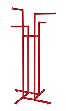 Made to Order Berry Red 4-Way Clothing Rack with Straight Arms Made to Order Berry Red 4-Way Clothing Rack with Straight Arms
