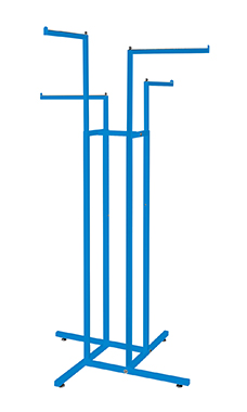 Made to Order Blue 4-Way Clothing Rack with Straight Arms Made to Order Blue 4-Way Clothing Rack with Straight Arms