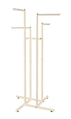 Made to Order Stoney White 4-Way Clothing Rack with Straight Arms