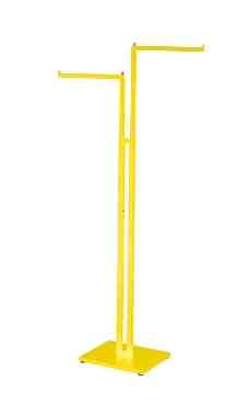 Made to Order Bright Yellow 2-Way Clothing Rack with Straight Arms