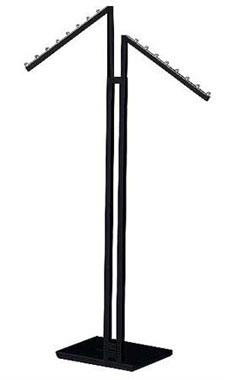 Black 2-Way Garment Racks with Slant Square Arms Black 2-Way Garment Racks with Slant Square Arms