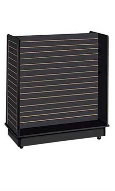 Slatwall Gondola Unit With Casters- Black