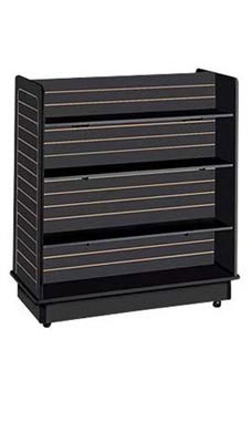 Slatwall Gondola with 6 Shelves and Brackets- Black