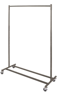 Boutique Raw Steel Single Rail Rolling Racks Boutique Raw Steel Single Rail Rolling Racks