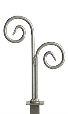 Boutique Square Raw Steel Double Curl Finials Boutique Square Raw Steel Double Curl Finials