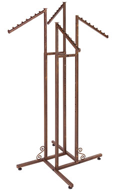 4-way Cobblestone Clothing Racks with Slant Arms