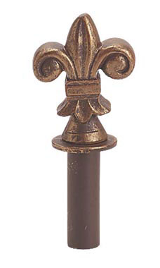 Cobblestone Fleur De LIs Counter Hook Finial Cobblestone Fleur De LIs Counter Hook Finial