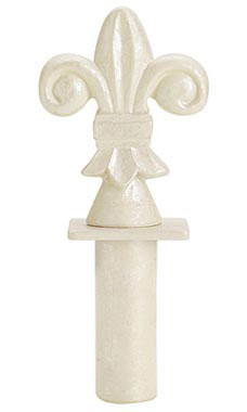 Ivory Fleur De Lis Finial with Round Fitting Ivory Fleur De Lis Finial with Round Fitting