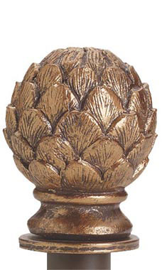 Cobblestone Artichoke Finial with a round Fitting Cobblestone Artichoke Finial with a round Fitting