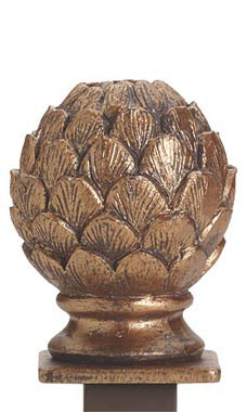 Cobblestone Artichoke Finial with a Square Fitting Cobblestone Artichoke Finial with a Square Fitting