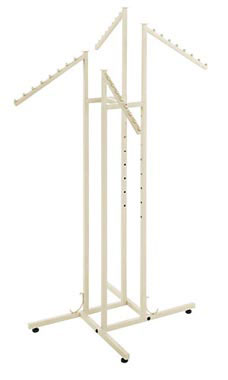 4-way Ivory Clothing Racks with Slant Arms