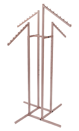 Rose Gold 4-Way Clothing Rack- Slant Arms Rose Gold 4-Way Clothing Rack- Slant Arms