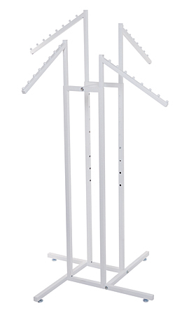 White 4-Way Clothing Rack Slant Arms