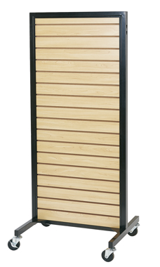 Maple Metal Framed Rolling Slatwall Merchandiser