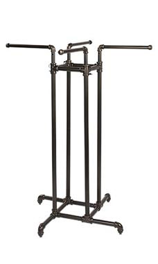 Boutique Pipe 4-Way Clothing Rack - Straight Arms Boutique Pipe 4-Way Clothing Rack - Straight Arms