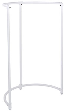 Boutique White Pipe Half Round Clothing Rack Boutique White Pipe Half Round Clothing Rack