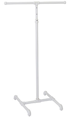 Boutique White Pipe 2-Way Clothing Rack with Straight Arms Boutique White Pipe 2-Way Clothing Rack with Straight Arms