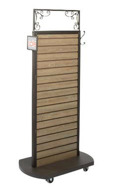 Boutique Vintage Caramel Oak Slatwall Rolling Merchandiser Boutique Vintage Caramel Oak Slatwall Rolling Merchandiser