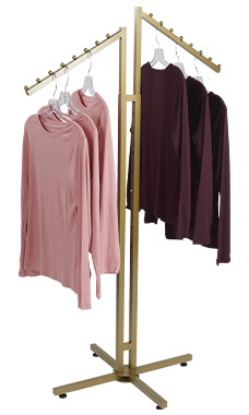 Gold 2-Way Clothing Rack with Slant Arms