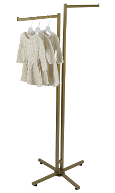 Gold 2-Way Clothing Rack with Straight Arms