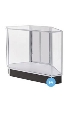 Extra Vision Corner Rear Access Black Display Case Extra Vision Corner Rear Access Black Display Case