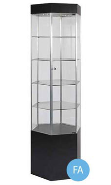 Black 75" Hexagonal Display Tower - Metal Frame Black 75" Hexagonal Display Tower - Metal Frame