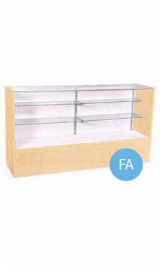 48 inch Full Vision Maple Display Case Fully Assembled with Lighting 48 inch Full Vision Maple Display Case Fully Assembled with Lighting