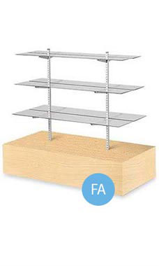Maple Economy Gondola Units with Glass Shelves