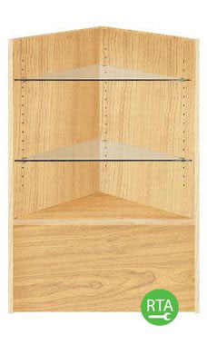 90 Degree Corner Filler Display Case - Maple