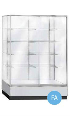 Glass Upright Metal Framed Wall Unit Display Cases - Gray Glass Upright Metal Framed Wall Unit Display Cases - Gray