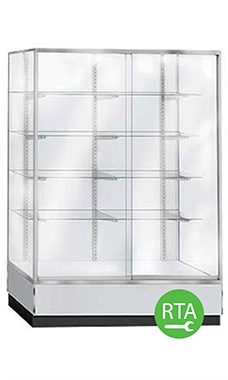 70 inch Gray Metal Framed Glass Wall Unit Ready to Assemble 70 inch Gray Metal Framed Glass Wall Unit Ready to Assemble