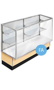 70 inch Full Vision Maple Metal Framed Display Case Fully Assembled with Lighting