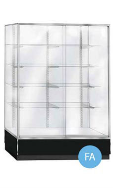 Glass Upright Metal Framed Wall Unit Display Cases - Black Glass Upright Metal Framed Wall Unit Display Cases - Black