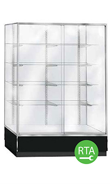 70 inch Black Metal Framed Glass Wall Unit Ready to Assemble