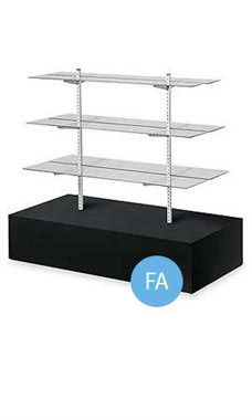 Black Economy Gondola Units with Glass Shelves