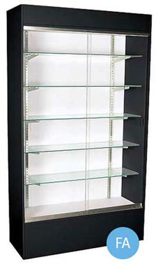 Glass Wall Unit Display Cases - Black Glass Wall Unit Display Cases - Black
