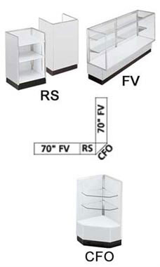 Gray Metal Framed Display Cases - Full Vision Showcases