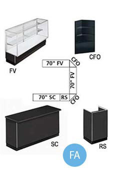 Black Metal Framed Display Cases - Service Counters
