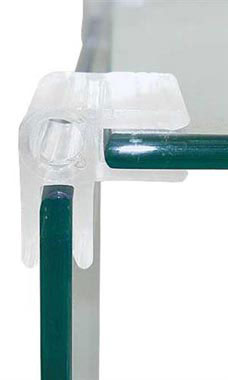 2-Way Clear Lexan Cube Clips for Tempered Glass Panels
