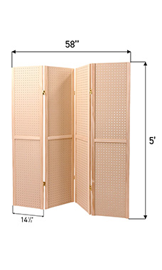 4 Panel Pegboard Displays