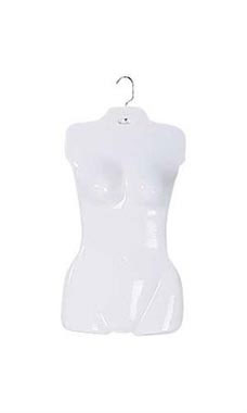 Woman's Torso Form with Metal Hooks- White Woman's Torso Form with Metal Hooks- White