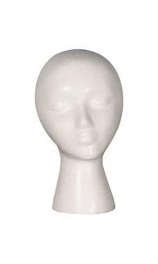 Head Form Styrofoam Female Mannequins - White Head Form Styrofoam Female Mannequins - White