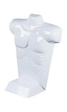 Male Upper Body Mannequin Form - White Male Upper Body Mannequin Form - White