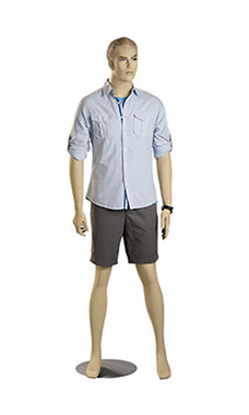 Full Sized Fiberglass Mannequin with Hair - Male