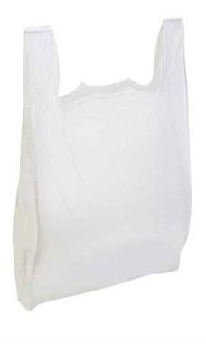 White 18" x 8" x 30" Plastic T-Shirt Bags with Handles White 18" x 8" x 30" Plastic T-Shirt Bags with Handles