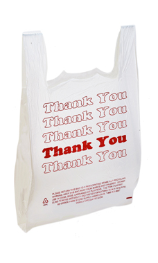 Large White Thank You Plastic T-Shirt Bags Large White Thank You Plastic T-Shirt Bags