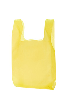 Yellow 8" x 5" x 16" Plastic T-Shirt Bags with Handles Yellow 8" x 5" x 16" Plastic T-Shirt Bags with Handles