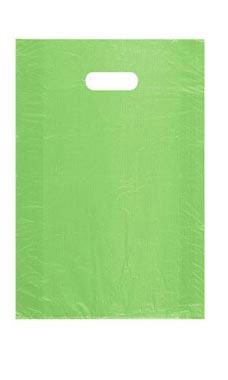 High-Density Lime Plastic Merchandise Bags - 12" x 3" x 18"