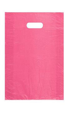High-Density Pink Plastic Merchandise Bags - 12" x 3" x 18"